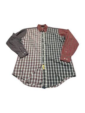 BD Baggies Vintage Crazy Plaid Cotton Shirt Made in USA 15.5